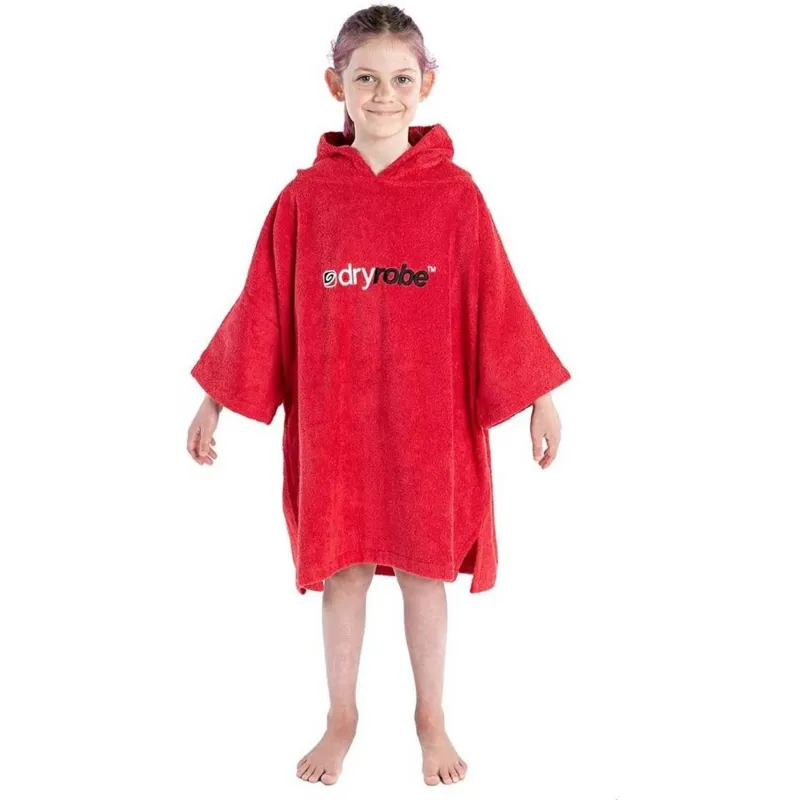 Dryrobe Kids Organic Cotton Towel Robe V3 Small 10-13 Years Red-3